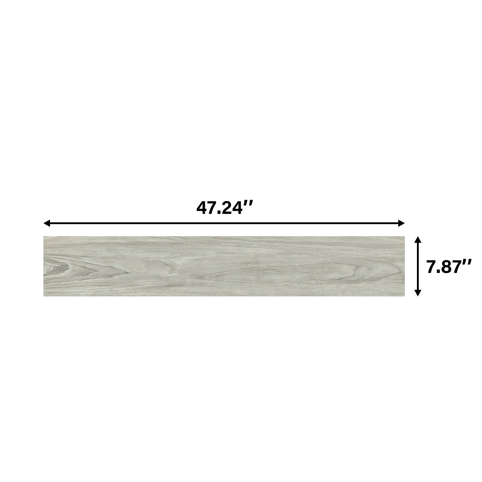 NATIONAL WOOD Porcelain Wood Look Gray Tile 8''×48''