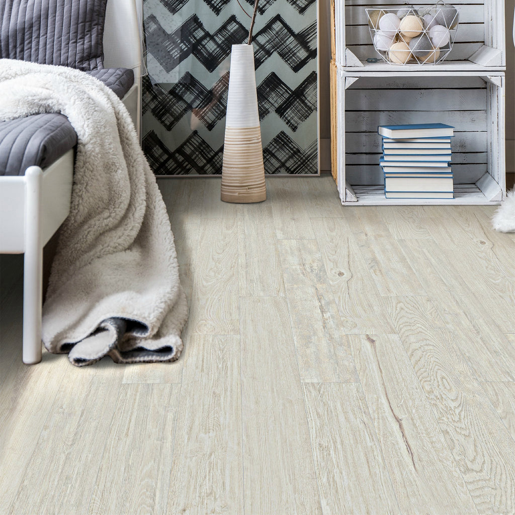 NATIONAL WOOD Porcelain Wood Look Ivory Tile 8''×48''