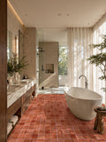 Square Grid Red Travertine Marble Mosaic Tile