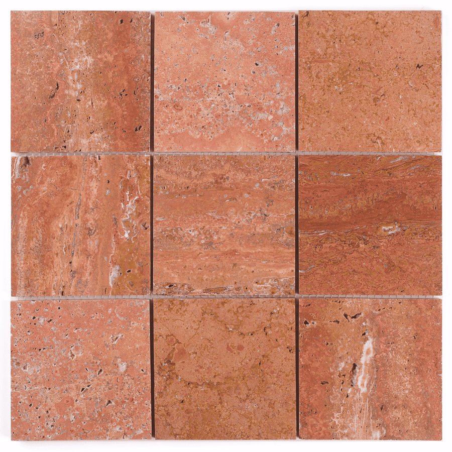 Square Red Travertine tile
