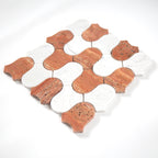 Lily Bell Red Travertine & Carrara White