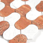 Lily Bell Red Travertine & Carrara White