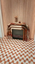 Lily Bell Red & Carrara White Marble Mosaic Tile