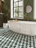 Lily Bell India Green & Carrara White Marble Mosaic Tile