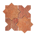 cross and star red travertine mosaic tile
