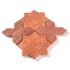 cross and star red travertine mosaic tile