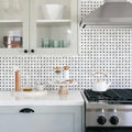 Basketweave Carrara White & Black Jade Marble Mosaic Tile