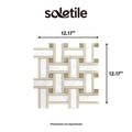 Basketweave Emperador Light & Royal Batticino Marble Mosaic Tile