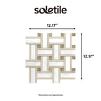 Basketweave Emperador Light & Royal Batticino Marble Mosaic Tile
