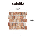Mosaic tile sample with dimensions and Soletile branding on a white background