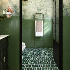 Rough-Cut Verde Marble Mosaic Tile