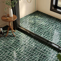 Rough-Cut Verde Marble Mosaic Tile