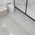 Octagon Carrara White & Black Jade Marble Mosaic Tile