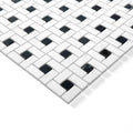 Pinwheel Ariston White & Black Marquina Marble Mosaic Tile