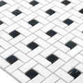 Pinwheel Ariston White & Black Marquina Marble Mosaic Tile