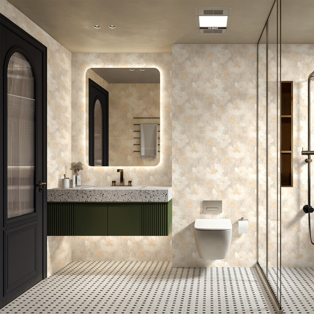 Pinwheel Ariston White & Black Marquina Marble Mosaic Tile
