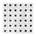 Pinwheel Ariston White & Black Marquina Marble Mosaic Tile