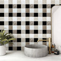Grid Ariston White & Black Jade & Cloud Gray Marble Mosaic Tile