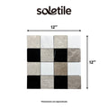 Grid Ariston White & Black Jade & Cloud Gray Marble Mosaic Tile