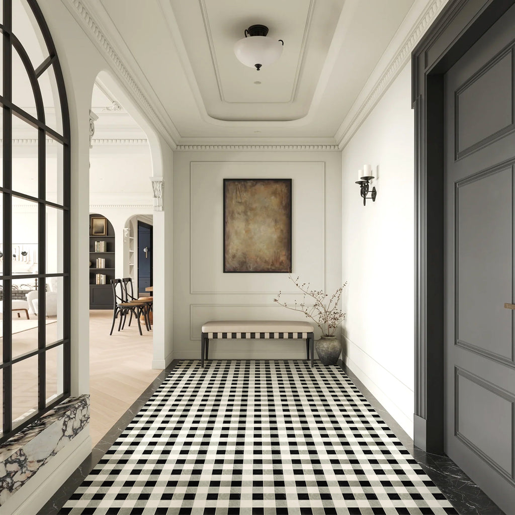 Grid Ariston White & Black Jade & Cloud Gray Marble Mosaic Tile