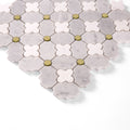 Four-Leaf Carrara White Marble Mosaic Tile