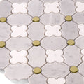 Four-Leaf Carrara White Marble Mosaic Tile