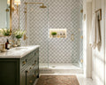 Four-Leaf Carrara White Marble Mosaic Tile