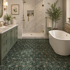 Petal India Green Marble Mosaic Tile