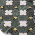 Four-Leaf India Green Marble Mosaic Tile