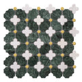 Four-Leaf India Green Marble Mosaic Tile