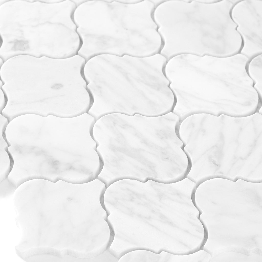 White marble mosaic tile pattern