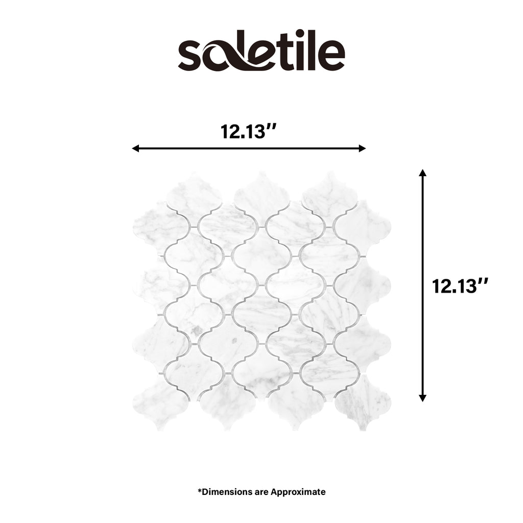 Tile with dimensions labeled and 'soletile' branding on a white background